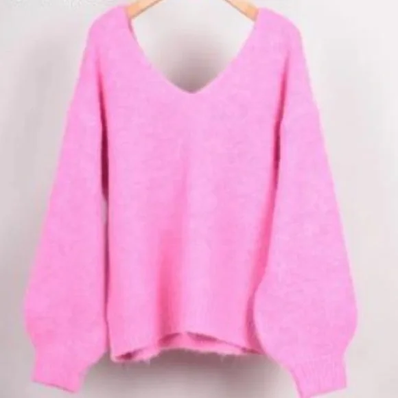 Pink Sweater with Black Bow FROM PARIS FRANCE - Picture 2 of 2